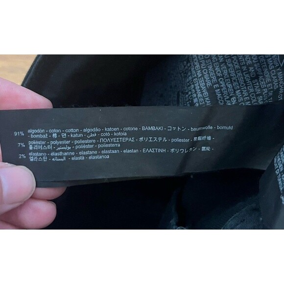 Zara Black High Waist Raw Hem Wide Leg Jeans Size 4 - Picture 4 of 8